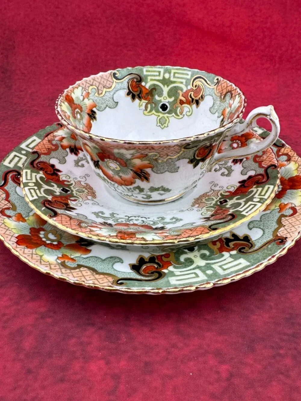 ANTIQUE SAMUEL RADFORD PORCELAIN TEA TRIO FROM FANTON ENGLAND #390220 SET FOR 6
